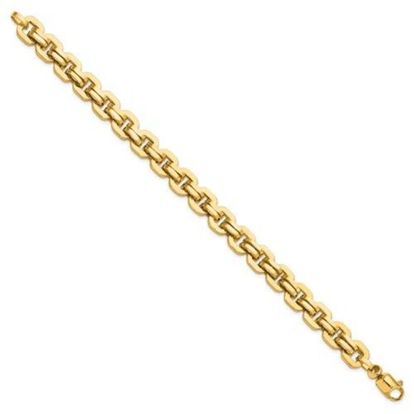14K Men's Polished Fancy Link Bracelet - Picture 1 of 3